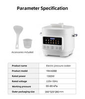 Autocuiseur électrique Hot Pot Cooker 5L avec 12 en 1 programmes de cuisson 1300W panneau de commande coloré multifonction écran LCD