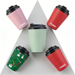 Gobelet de voyage en acier inoxydable, tasse à café 12 oz, double paroi, isolation sous vide, compatible avec le porte-gobelet de voiture - Product Image 2