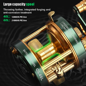 10 Kg Maksimum Çekme Gücüne Sahip Yeşil Trolling Spin Balıkçılık Makarası Metal Sağ El Kullanımlı Nehir Somon Alabalık Alarm Sistemli 5.2:1 Dişli Oranı Tekne - Product Image 4