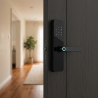 Serrure Intelligente Baodeli pour Porte en Bois avec WiFi, Carte Mémoire, Empreinte Digitale, Mot de Passe, Déverrouillage via Application Mobile - Construction en Acier à Haute Teneur en Carbone