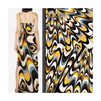 Personnalisé Moderne Pop Art Style Géométrie Ligne Kaléidoscope Imprimé Satin Polyester Robes 100% Polyester Tissu Filles Vêtements De Nuit