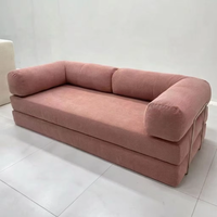 Muebles de Salón Plegables de Diseño Retro, Sofá Cama Convertible de Dos y Tres Plazas, Sofá Relajante Comprimido