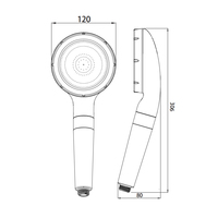 Douche à main en métal chromé poli miroir, double filtration, fonction unique, haute pression, pour purifier l'eau et prendre soin de la peau