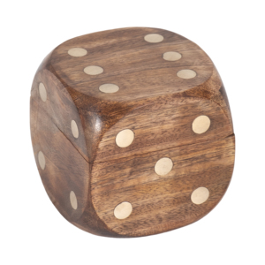 Scatola per Dadi in Legno di Mango per Giochi da Tavolo, Decorazione per Soggiorno e Tavolino, Gioco per Famiglie con Dettagli in Ottone - Product Image 1
