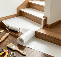 Rouleau de feutre de rénovation auto-adhésif avec couleur et logo personnalisés, résistant à la peinture, feuille protectrice non tissée pour sols, pour la décoration intérieure