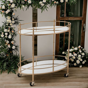 2025年カスタムモダン高級ゴールドメタル折りたたみバーカート、鉄製トロリー、4つの回転キャスターと棚付き、ホテル、家庭、キッチン用 - Product Image 1