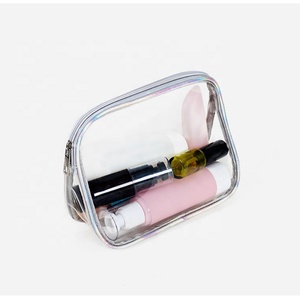 Borsa da viaggio con cerniera in vinile trasparente piccola bella borsa cosmetica per trucco impermeabile in Pvc con chiusura lampo Mini - Product Image 3