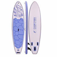 Planche de SUP tout-terrain pour aventures aquatiques en extérieur avec ailerons de sécurité et corde de pied, capacité de charge de 400 kg pour utilisation en mer