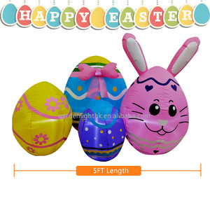 Huevos y Conejito Inflables de Pascua de 1.5 Metros con Luces LED Integradas, Resistentes al Agua con Clasificación IP44, Decoración para Interiores y Exteriores para la Fiesta de Primavera - Product Image 2