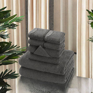 Toalla de pelo de salón tejida negra sólida de algodón 100%, Toalla de baño de <span class=keywords><strong>playa</strong></span> con capucha de lujo, toalla desechable de limpieza de gimnasio/Cocina, Lisa - Product Image 3