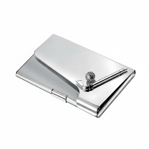 Porte-cartes de visite de golf élégant en cuir PU léger, motif uni, pour cartes de crédit - Product Image 2