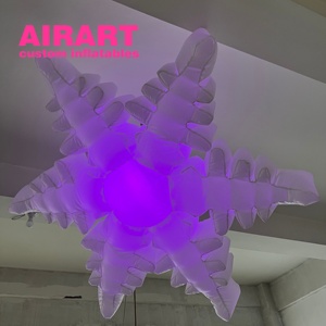 Flocon de neige gonflable éclairé par LED de couleur pour la boutique de bar de discothèque annonçant la décoration suspendue - Product Image 1
