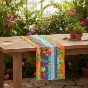 Runner da Tavola Excelsa Gipsy Soul in Cotone 45x140 Cm Multicolore Floreale Bohémien Stampato Lavabile per Uso Domestico - Product Image 3