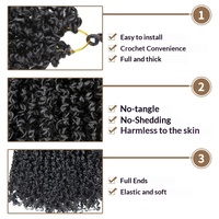 Perruques pour femmes, cheveux synthétiques, 8 pouces / 24 mèches, tresses au crochet Yanky Twist, petites boucles africaines, simplicité, fabrication à la machine, sans teinture