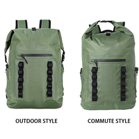 Sac à dos étanche à enroulement avec compartiment pour ordinateur portable, en sangle Molle robuste, flottant IPX6, pour la planche à pagaie, la pêche et les sorties en bateau