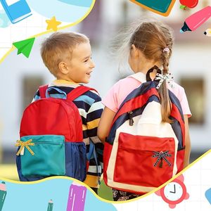 Cinta de satén estampada a doble cara para la vuelta al cole, al por mayor, con patrón de alfabeto, regla y lápiz, 100% poliéster, decoración para mochilas escolares - Product Image 4