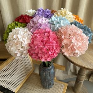 KEWEI-H004 Flor <span class=keywords><strong>de</strong></span> Hortensia <span class=keywords><strong>de</strong></span> Seda Pentagonal Individual, Arreglo Floral para Boda, Flor <span class=keywords><strong>de</strong></span> Hortensia Artificial Rosa Intenso - Product Image 2