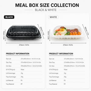 Wholesale Disposable Rectangular PP Food <b>Container</b> with Clear PS Lid Takeaway Meal Prep Tray for Restaurant Catering - Product Image 5