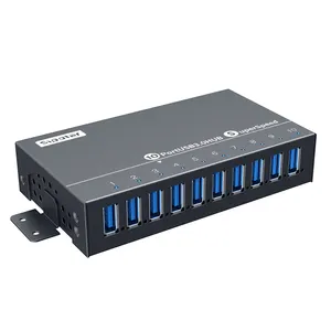 Sipolar A-103 ฮับ usb 10 พอร์ต 60W เครื่องชาร์จแบตสํารองสถานีชาร์จ usb 3.0 ฮับ