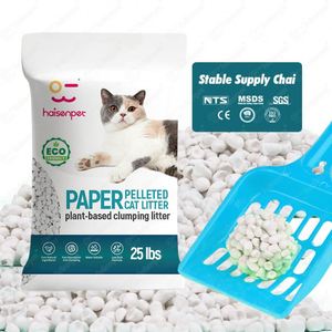 Litière pour chat en papier, absorption rapide, agglomération rapide, 99,9 % absorbante, échantillons gratuits, emballage personnalisé avec logo - Product Image 1