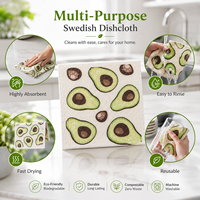 Chiffon de cuisine suédois réutilisable du fabricant, 70 % cellulose, 30 % coton, biodégradable, pour la maison, design personnalisé