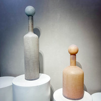 Vase en verre dépoli fait main haut de gamme de la série Morandi, pour décoration artistique de chambre d'hôtel, soufflé à la main