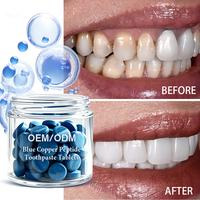 OEM ODM Comprimés de dentifrice au cuivre bleu GHK-Cu, reminéralisation NHA, réparation des gencives, sans fluor, 60 unités