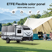 Panneau solaire monocristallin à haute efficacité 23% 100W Marque OEM Portable Pliable Noir Dimensions personnalisables 36-108