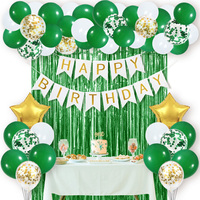 50pcs joyeux anniversaire ballon ensemble feuille rideau toile de fond avec étoiles confettis décorations de fête pour garçons filles célébration d'anniversaire