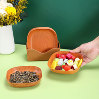 Assiette rétro en plastique pour restes et os, pour table à manger domestique, idéale pour collations, fruits secs et os