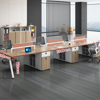 Meubles de poste de travail de bureau modernes personnalisés YGZ03 livraison rapide cabine 8 personnes avec table de bureau extensible
