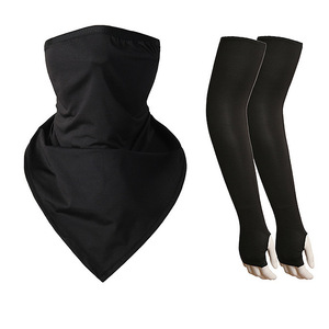 Triangular Scarf With Long Sleeves Unisex Adult Outdoor Sports Sun Protection <b>Neck</b> <b>Warmer</b> Breathable Cycling Arm Sleeves - Product Image 5