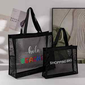 Customized Translucent <b>Nylon</b> Mesh Shopping Outdoor Storage Beach Portable <b>Bag</b> - Product Image 4