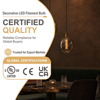 Ampoule LED Fumée de Luxe Antique DG170 7W E26 400LM 2200K, Lampe à Filament Décorative Vintage pour Villa et Hôtel, Éclairage Bronze CE UL