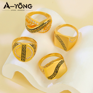 Anillos de Circón de Diseño de <span class=keywords><strong>Moda</strong></span> de Venta en Línea al por Mayor Chapados en Oro, Joyería de Lujo Estilo Dubái para <span class=keywords><strong>Mujer</strong></span> y Hombre - Product Image 4