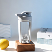 Shaker à protéines en plastique ultra-portable 500 ml pour sport et fitness, anti-fuite, avec graduations, design minimaliste moderne