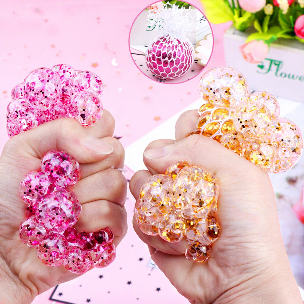 6cm gold pink Grape Squish