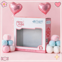 Boîte en carton rose et blanc personnalisée avec fenêtre transparente en PVC pour stylo de lecture éducatif pour enfants, jouet d'apprentissage précoce, emballage vide