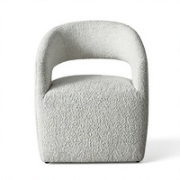 Chaise d'appoint nordique de luxe léger en tissu irrégulier, populaire pour salle à manger, coiffeuse, balcon et loisirs, au design minimaliste