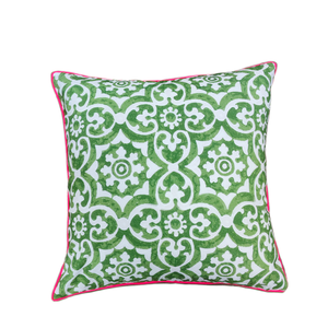 Funda de Almohada de Lona 100% Algodón para Decoración del Hogar y Exteriores, Fundas de Cojín Preppy Verde <span class=keywords><strong>Trébol</strong></span> con Cremallera Oculta - Product Image 1