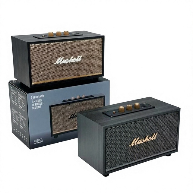 New XM301 Retro for 5.0 Speaker Wood Outdoor Portable Subwoofer 10W FM Radio Built-in Battery Compact Design