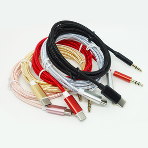 <b>USB</b> <b>C</b> to 3.5mm Ylon Braided Aux Cable (6.5ft), Type <b>C</b> to Male <b>Adapter</b> Stereo Extension Audio Cord for iPhone 15 Pro Max S23 - Product Image 2