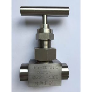 Vanne à aiguille en acier inoxydable Yuzhou Machinery J61Y 100 DN15 F91, filetage interne forgé, contrôle de l'eau haute pression - Product Image 1