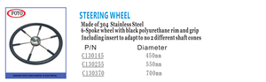 FOYO-<span class=keywords><strong>volante</strong></span> con agarre de espuma negra <span class=keywords><strong>para</strong></span> barco, accesorio diseñado <span class=keywords><strong>para</strong></span> helms, PVC duro, 700mm, velero, destructor - Product Image 5