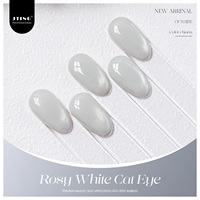 JTING Vernis à ongles gel effet œil de chat blanc rosé brillant, fini satiné, perles de verre, magnétique, sans HEMA/TPO, fournisseur OEM