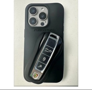 <span class=keywords><strong>Coque</strong></span> de téléphone portable en silicone couleur unie avec support d'insertion de clé pour 15 Pro Promax - Product Image 6