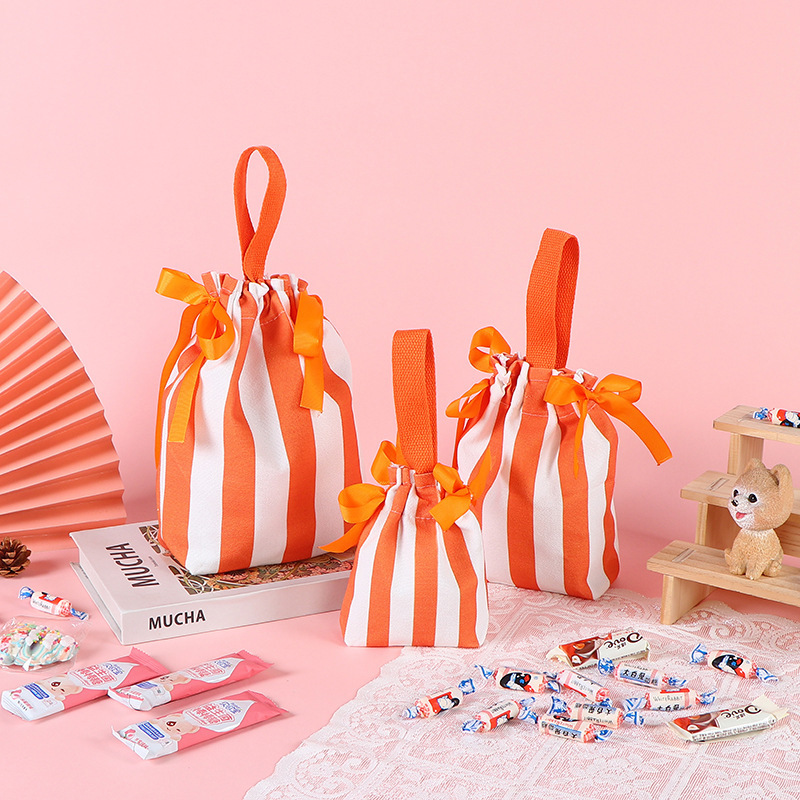 Petit sac cadeau orange