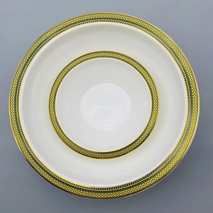 Platos de postre de 2 niveles de forma irregular de porcelana fina de cerámica de lujo moderno plato de buffet redondo plano de porcelana de hueso redondo creativo - Product Image 5