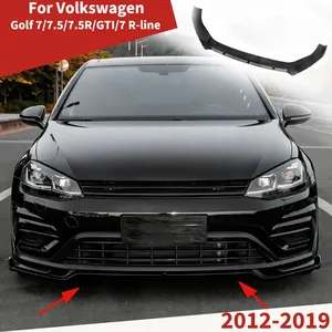 Pour Golf 7/7.5/7.5R/GTI/7 R-line : Kit de 3 pièces de lames de pare-chocs avant et de protection inférieure pour tuning automobile - Product Image 1