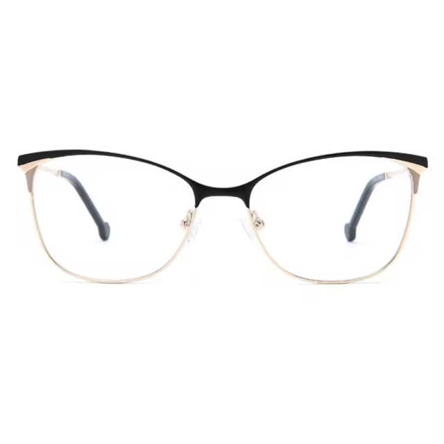 2026 NEW Fashion Unique Square Striped Metal Eyeglasses Frames for Unisex Reading Glasses Luxury Optical